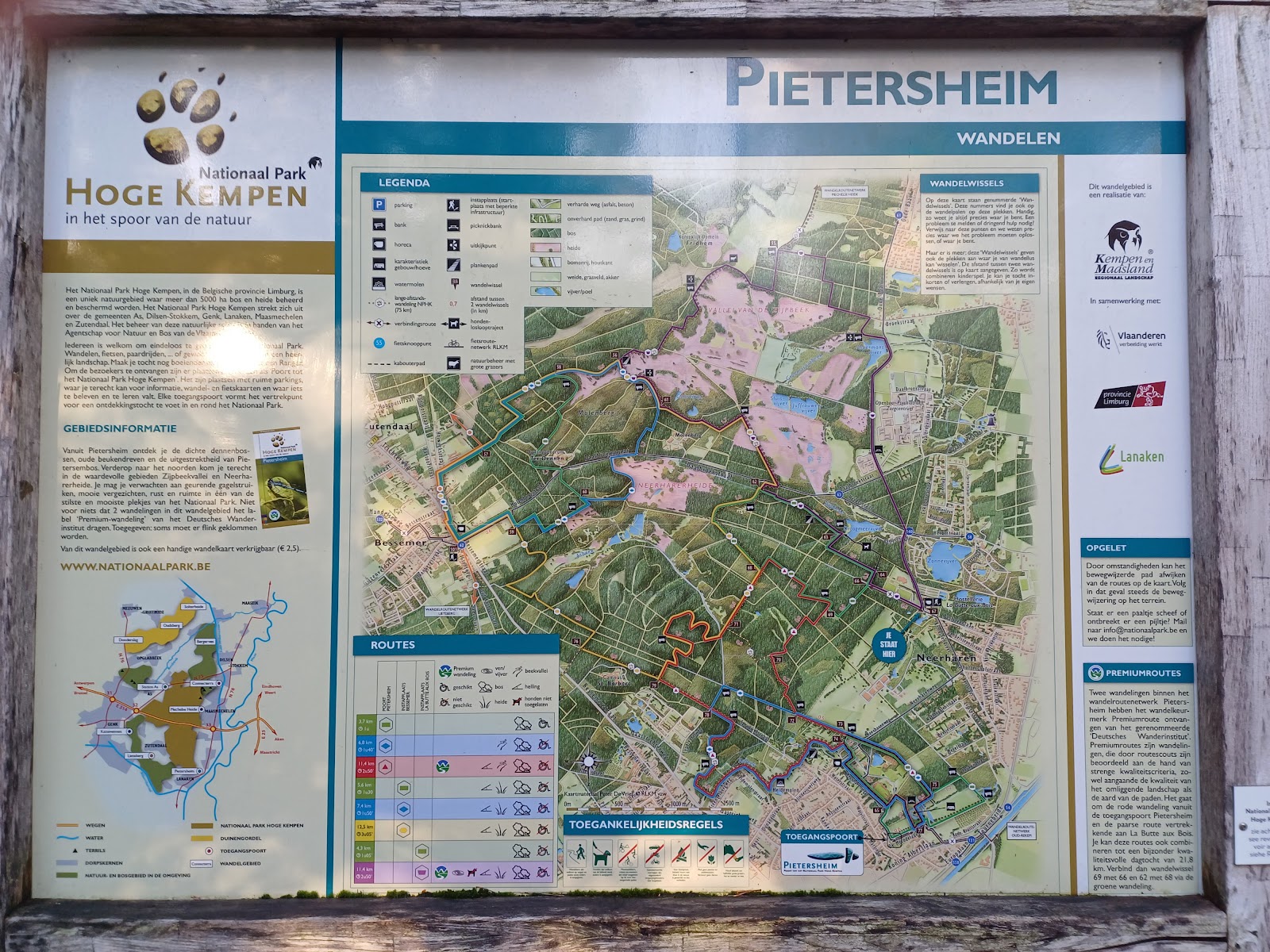 Start wandelingen La Butte aux Bois in Lanaken